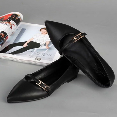 HERMES Shallow mouth flat shoes Women--001